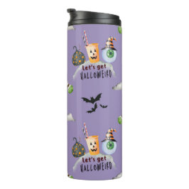 Garrafa Térmica "Vamos Obter Alho Estranho" Funky Halloween Roxo