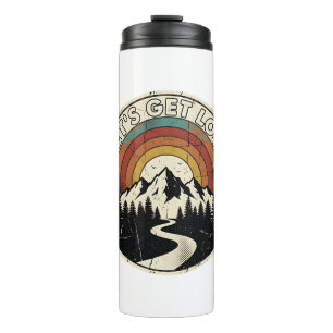 Garrafa Térmica Vamos Perder Aventura Retro Montanha ao Ar Livre