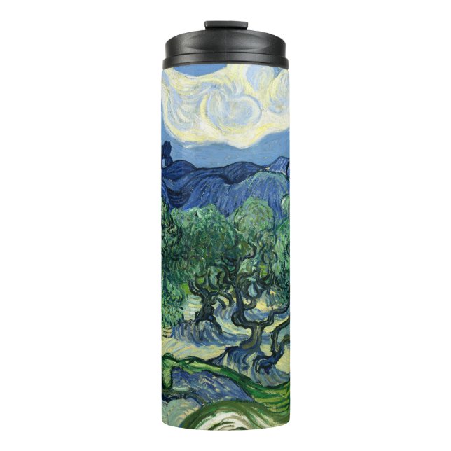 Garrafa Térmica Van Gogh As Oliveiras Pintura Paisagem (Frente)