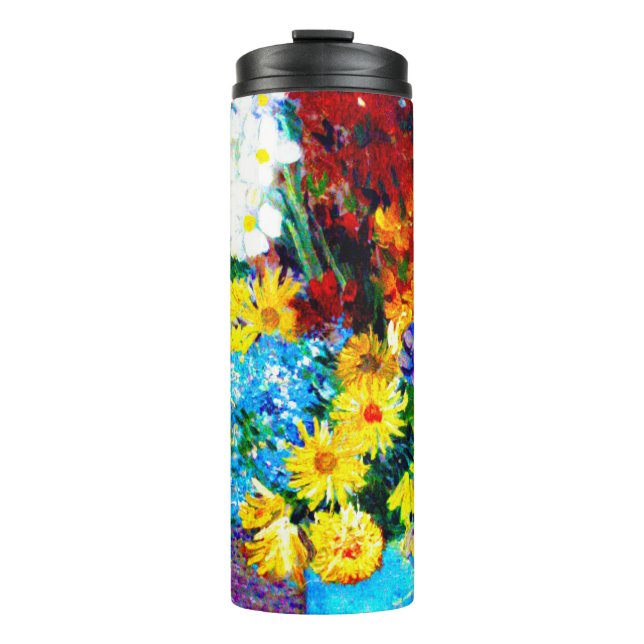 Garrafa Térmica Van Gogh Flores num Vaso Azul (Frente)