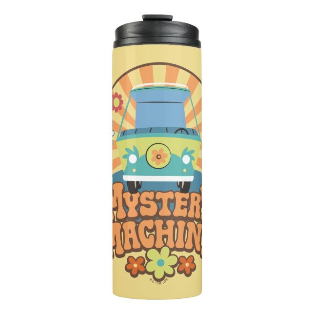 Garrafa Térmica Van Mystery Machine Gráfico Floral (Frente)