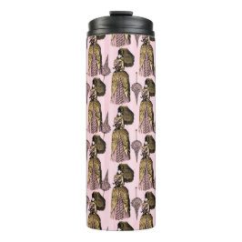 Garrafa Térmica Vapor rosa e Dourado