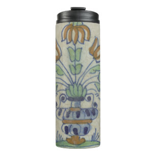 Garrafa Térmica Vaso de Tulipa Holandesa em Azulejo Delft Antigo: