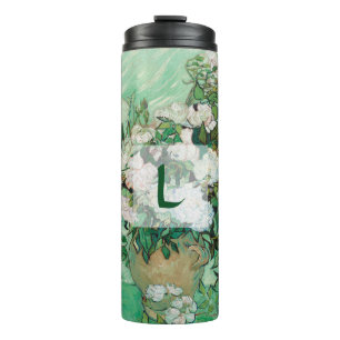 Garrafa Térmica Vaso de Van Gogh com monograma floral da arte dos