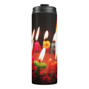 Garrafa Térmica Velas "Feliz Aniversário" Coloridas, LitC, Sala Es