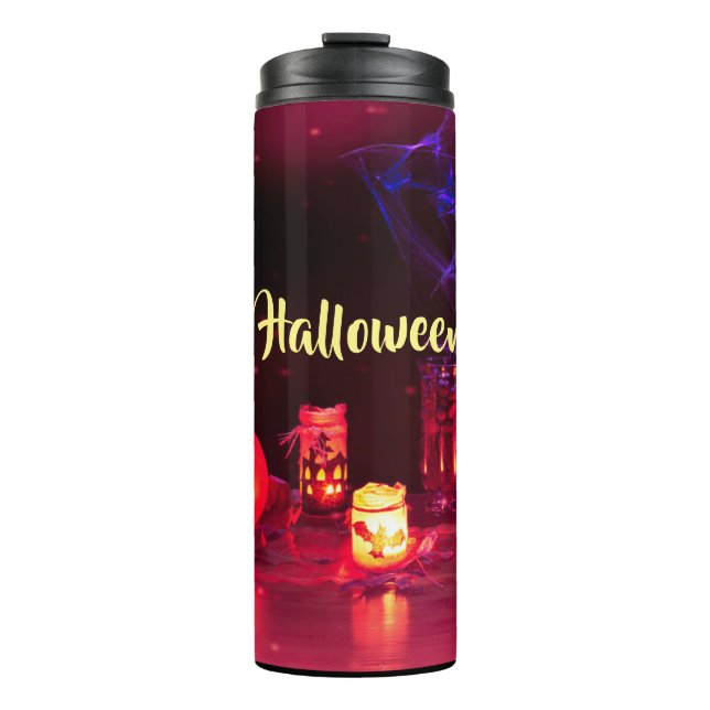 Garrafa Térmica Velas Feliz Halloween (Frente)