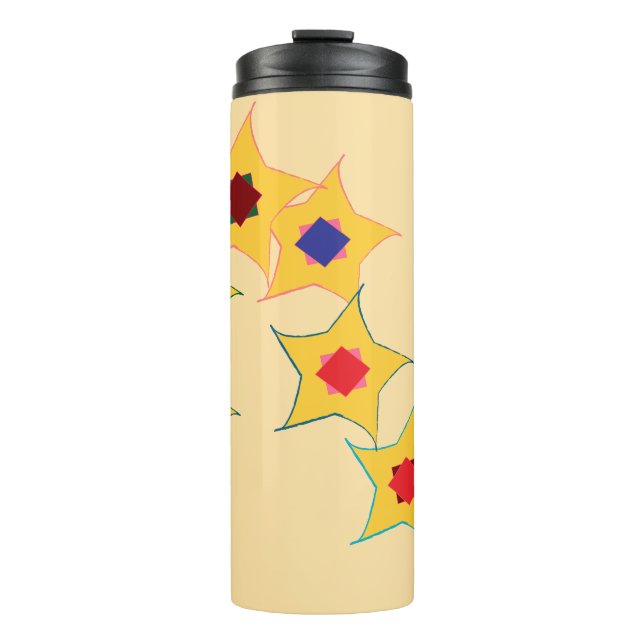 Garrafa Térmica velas redondas estrelas desenhadas.. (Frente)