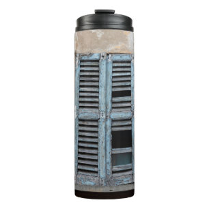 Garrafa Térmica Velho muro de madeira arruinado da antiga casa ant