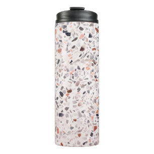 Garrafa Térmica Velho terrazzo textura, padrão de hamper.