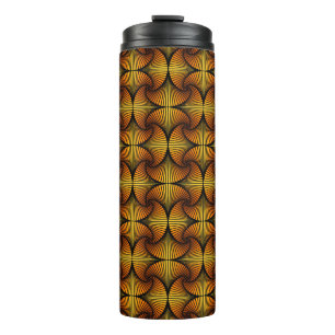Garrafa Térmica Ventilador 3D Geométrico 3D Laranja Amarelo