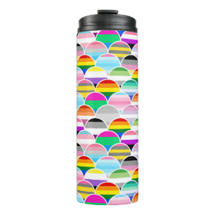 Garrafa Térmica Ventos de Leque da Bandeira do Orgulho LGBTQIA+ Qu