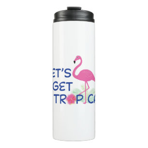 Garrafa Térmica Verão de Lets de Tropical-Rosa-Flamingo