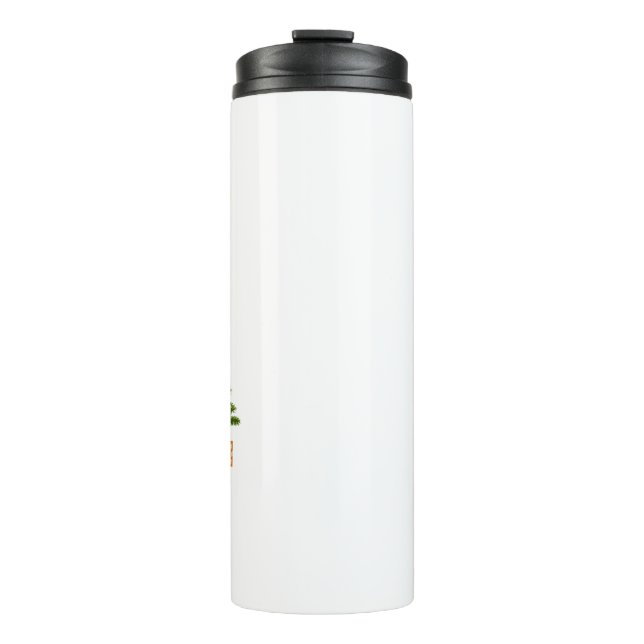 Garrafa Térmica Verde, Dourado e Presentes com Árvore Verde (Frente)