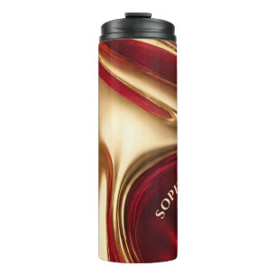 Garrafa Térmica Vermelho e Dourado Natal