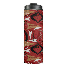 Garrafa Térmica Vermelho, Preto, Branco, Madeira Faux | Meio sécul