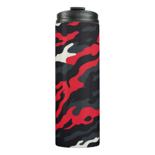 Garrafa Térmica Vermelho Preto Cinza Branco Camuflagem Camo Padrão