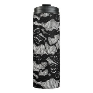 Garrafa Térmica Vestidos preto e branco abstrato como fundo