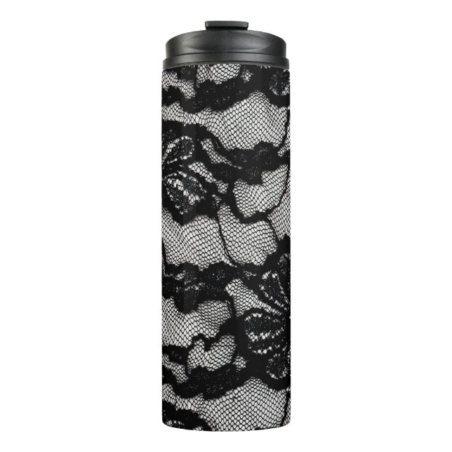 Garrafa Térmica Vestidos preto e branco abstrato como fundo (Frente)