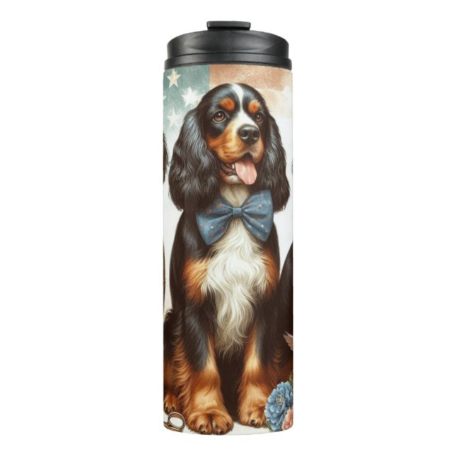 Garrafa Térmica veterano cão espanhol americano (Frente)