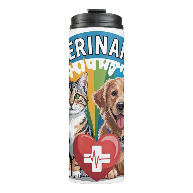 Garrafa Térmica Veterinário Fofo (Frente)