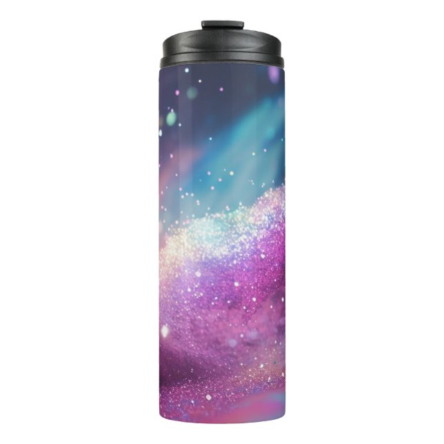 Garrafa Térmica Via Látea Holográfico Glitter Tumbler Térmico 12oz (Frente)