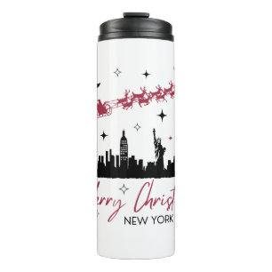 Garrafa Térmica Viagem de Natal para Nova York, Feliz Natal Nova
