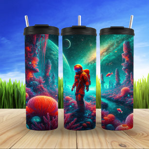 Garrafa Térmica Viagem do astronauta através de reinos de Alieníge