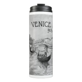 Garrafa Térmica Viagem Itália - souvenir preto e branco de VENICE