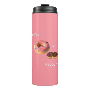 Garrafa Térmica Víblias de Rosquinha doce - Caneca de viagem rosa
