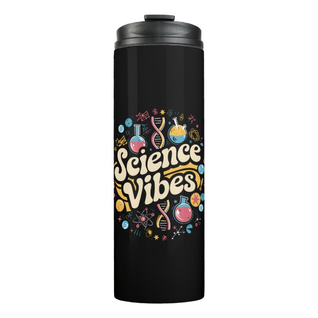 Garrafa Térmica Vibrações Científicas Groovy Primeiro Dia de Volta (Frente)