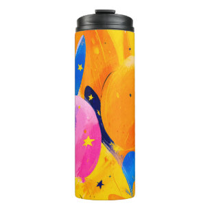 Garrafa Térmica Vibrant Abstract Celebration with Colorful Balloon