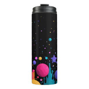 Garrafa Térmica Vibrant Cosmic Drip Abstract Space Art