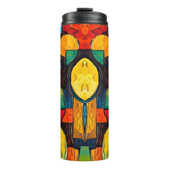 Garrafa Térmica Vibrant Dreams Geometry – Bold Modern Abstract Art (Frente)