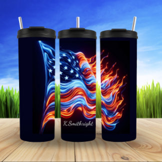 Garrafa Térmica Vibrant Neon American Flag Tribute