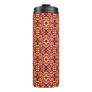 Garrafa Térmica Vibrant Tribal Fusion Geometric Symmetry Pattern