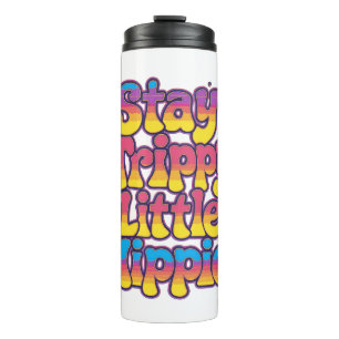 Garrafa Térmica Vibrante Citação Hippie do Arco-Íris Trippy