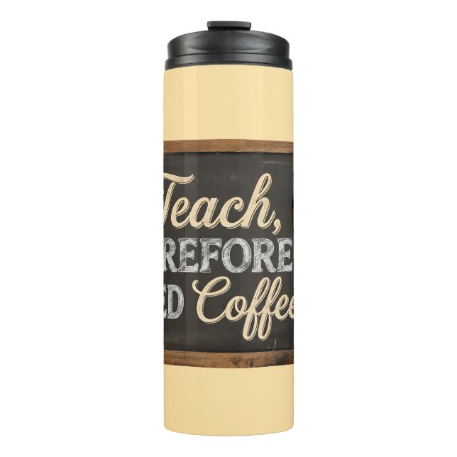 Garrafa Térmica Vida de Professor Quadro Negro Café (Frente)