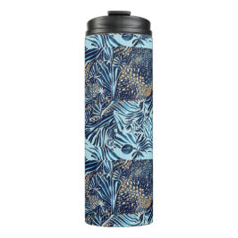 Garrafa Térmica Vida do mar e padrão botânico do abstrato design