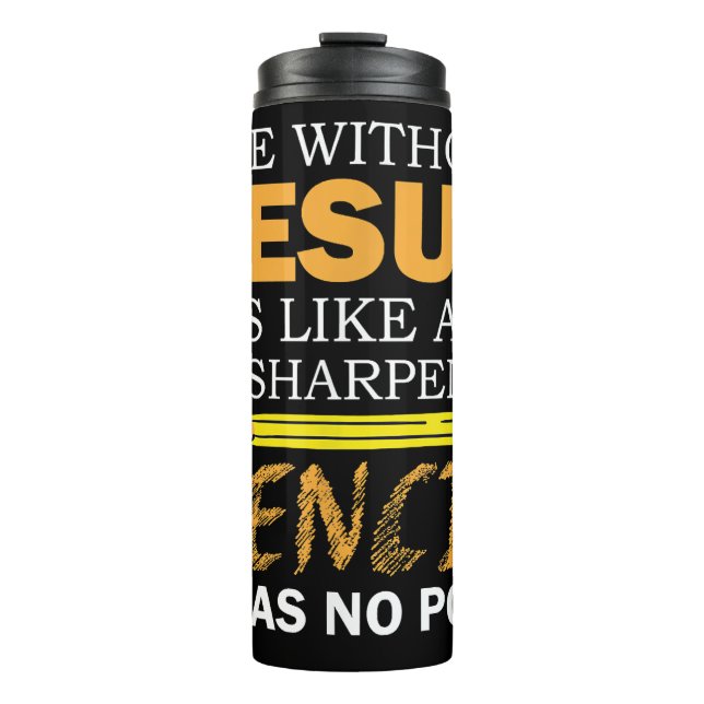 Garrafa Térmica Vida Sem Jesus Engraçado Cristão Fé Religiosa (Frente)
