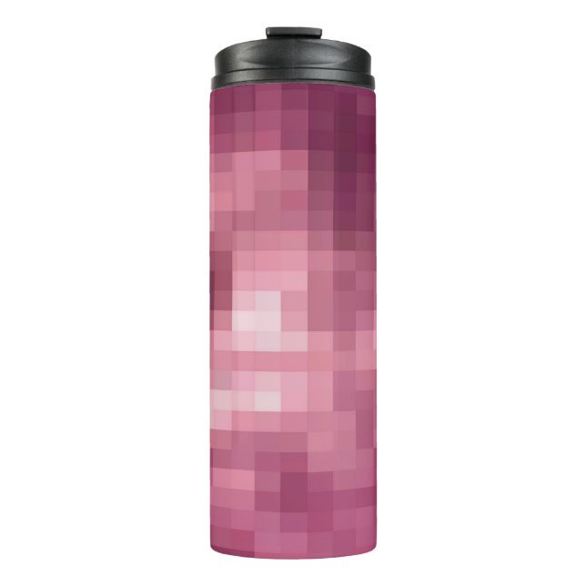 Garrafa Térmica Vidro do Mosaico Ilusões Rosa (Frente)