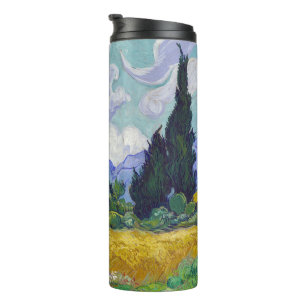 Garrafa Térmica Vincent Van Gogh - Campo de Trigo com Ciprestes