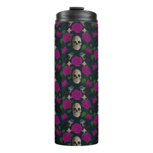 Garrafa Térmica Vinhas Rosa de Grãos Góticos Escuros Raven Cor-de-