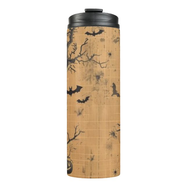 Garrafa Térmica Vintage Bats Halloween Thermal Tumbler (Frente)