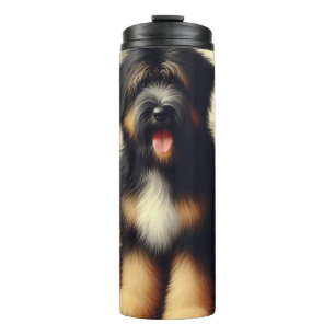 Garrafa Térmica Vintage Briard Dog Painting