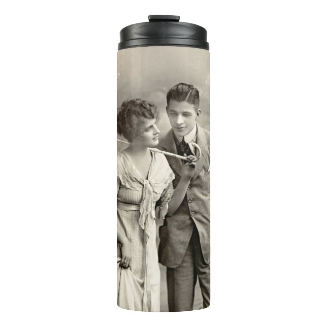 Garrafa Térmica Vintage Casal romântico com Parasol (Frente)