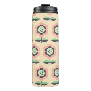 Garrafa Térmica Vintage Clássica: Design Floral Sem Costura