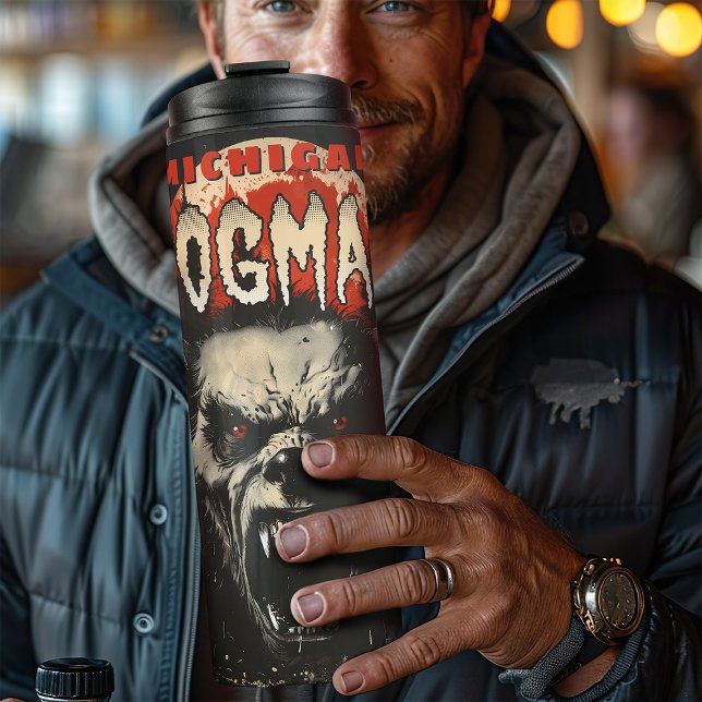 Garrafa Térmica Vintage Cryptozoology Dogman Retro (Criador carregado)