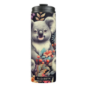 Garrafa Térmica Vintage Cute Koala Pintura