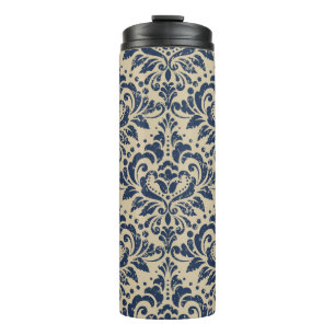 Garrafa Térmica Vintage damask de plano de fundo sem falhas. Grung