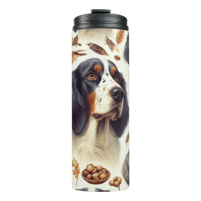 Garrafa Térmica Vintage English Setter Seamless (Frente)